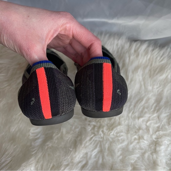 ROTHYS THE POINT OLIVE CAMO FLAT SHOES Rubber Point Toe Army - Picture 8 of 12